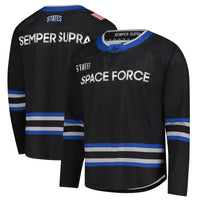 Air Force Falcons Hockey Jersey, Black Replica Sportswear Jersey Shirt, Long Sleeve Hockey Sweater Jersey, Casual Gift for Men