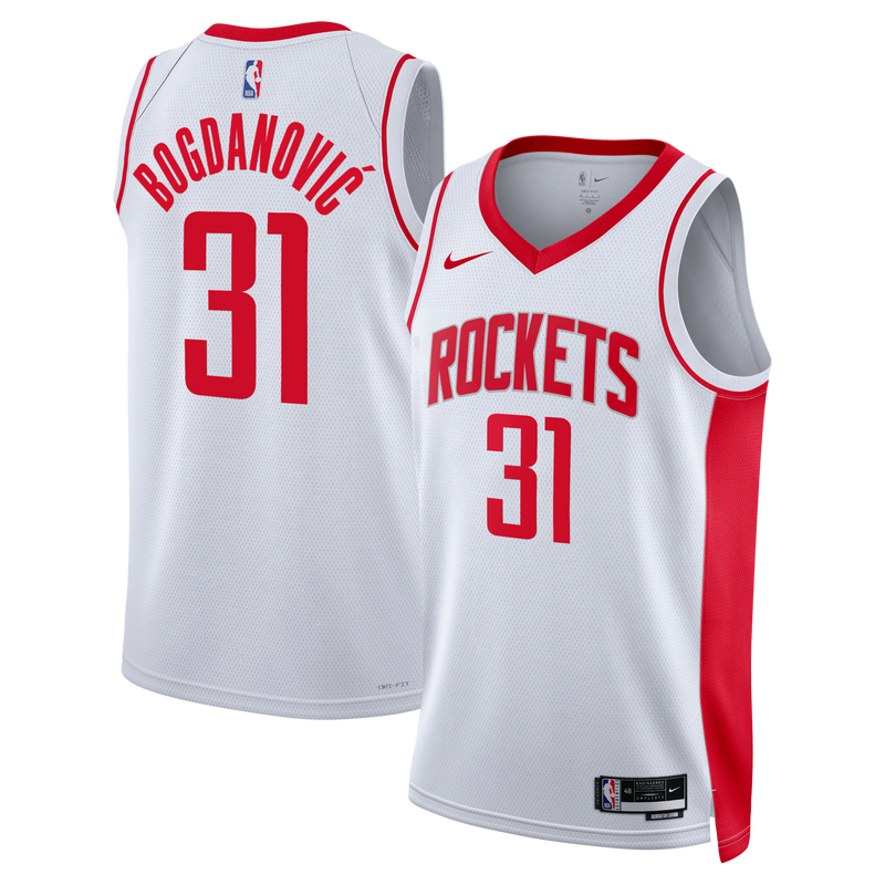 Bogdan Bogdanović Houston Rockets Basketball Jersey, White Sportswear Jersey Shirt, Sleeveless Athletic Tank Jersey, Casual Gift for Men