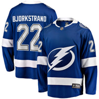 Oliver Bjorkstrand Tampa Bay Lightning Hockey Jersey, Blue Sportswear Jersey Shirt, Long Sleeve Hockey Sweater Jersey, Casual Gift for Men
