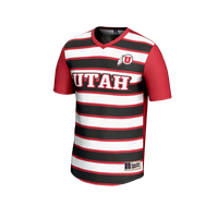 Utah Utes Soccer Jersey, Red Fashion Lightweight Sportswear Jersey Shirt, Lightweight Breathable Athletic Jersey, Casual Gift for Men