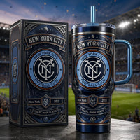 NYCFC Heritage Crest - Navy and Sky Wraparound Tumbler