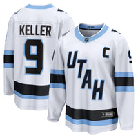 Clayton Keller Utah Mammoth Hockey Jersey, White Breakaway Away Sportswear Jersey Shirt, Long Sleeve Hockey Sweater Jersey, Casual Gift for Men