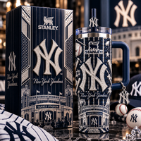 NYY Pinstripe Brilliance - Crystal-Set Navy Tumbler