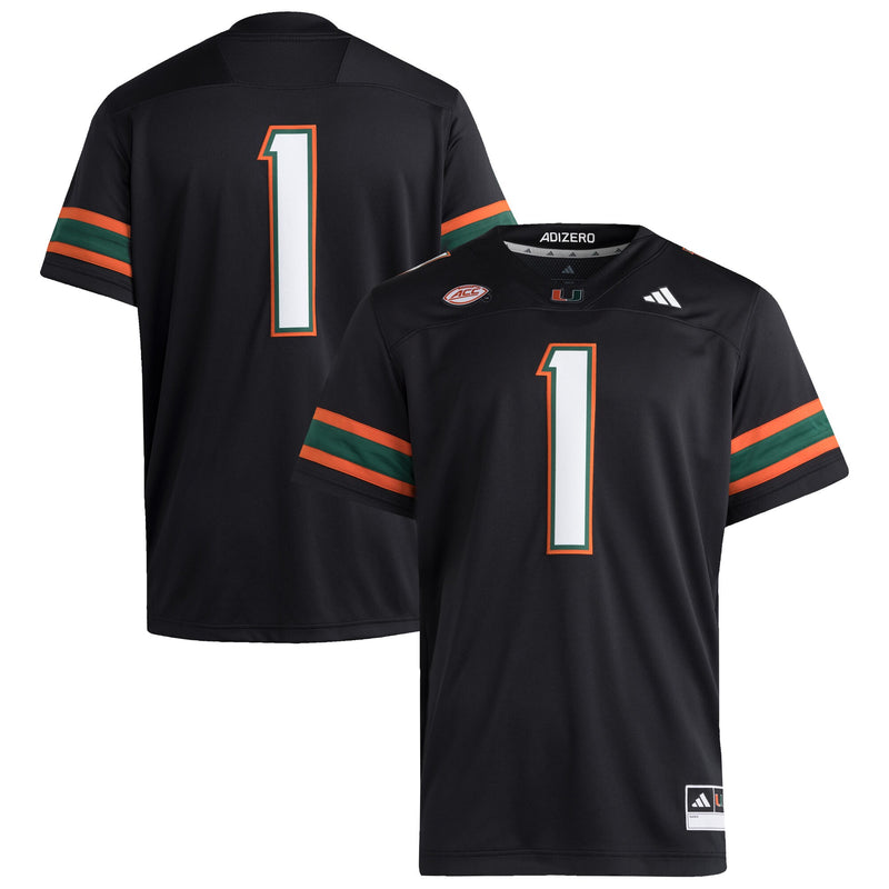 Miami Hurricanes Football Jersey, Black Sportswear Jersey Shirt, Lightweight Breathable Athletic Jersey, Casual Gift for Men, Style 202538850