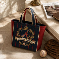 ATL Crest - Heritage Emblem Tote in Navy and Red