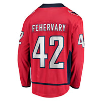 Martin Fehervary Washington Capitals Hockey Jersey, Red Sportswear Jersey Shirt, Long Sleeve Hockey Sweater Jersey, Casual Gift for Men