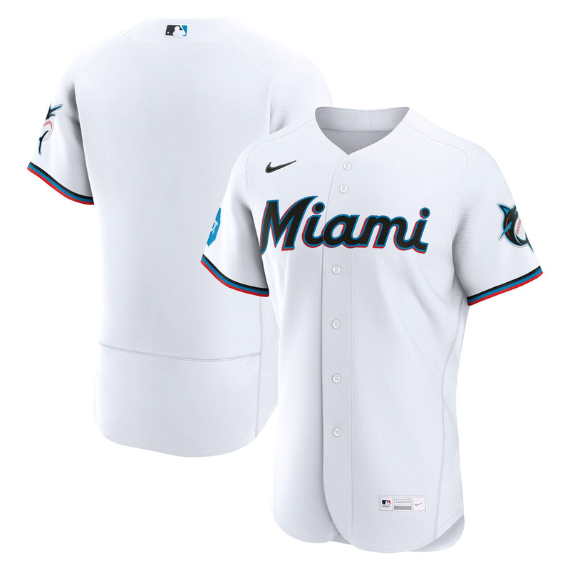 Miami Marlins Baseball Jersey, White Sportswear Jersey Shirt, Lightweight Breathable Athletic Jersey, Casual Gift for Men, Style 2001453414