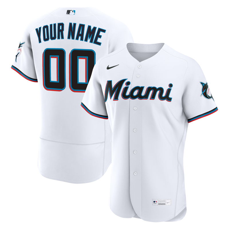 Miami Marlins Baseball Jersey, White Sportswear Jersey Shirt, Lightweight Breathable Athletic Jersey, Casual Gift for Men, Style 2001916807