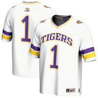 LSU Tigers Collegiate Football Jersey, White Fashion Sportswear Jersey Shirt, Lightweight Breathable Athletic Jersey, Casual Gift for Men