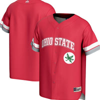 Ohio State Buckeyes Spirit Baseball Jersey, Scarlet Sportswear Jersey Shirt, Lightweight Breathable Athletic Jersey, Casual Gift for Men