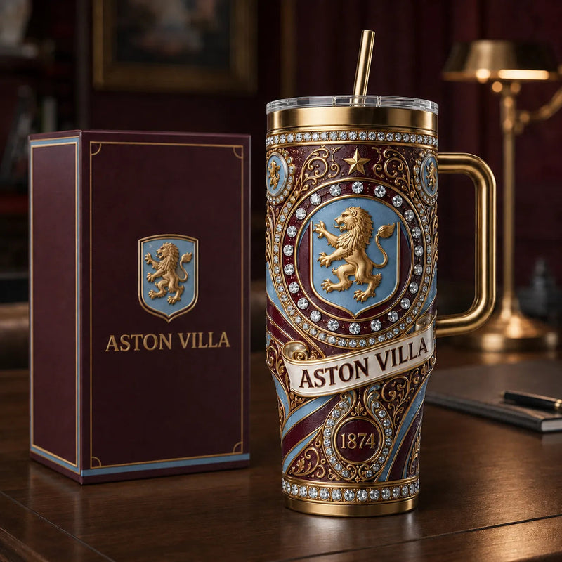 AVL 1874 - Claret and Blue Heritage Crest Tumbler