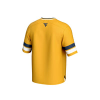 West Virginia Mountaineers Spirit Football Jersey, Gold Sportswear Jersey Shirt, Lightweight Breathable Athletic Jersey, Casual Gift for Men