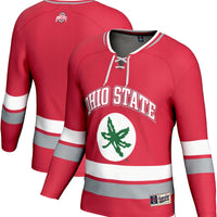 Ohio State Buckeyes Hockey Jersey, Scarlet Sportswear Jersey Shirt, Long Sleeve Hockey Sweater Jersey, Casual Gift for Men, Style 202016088