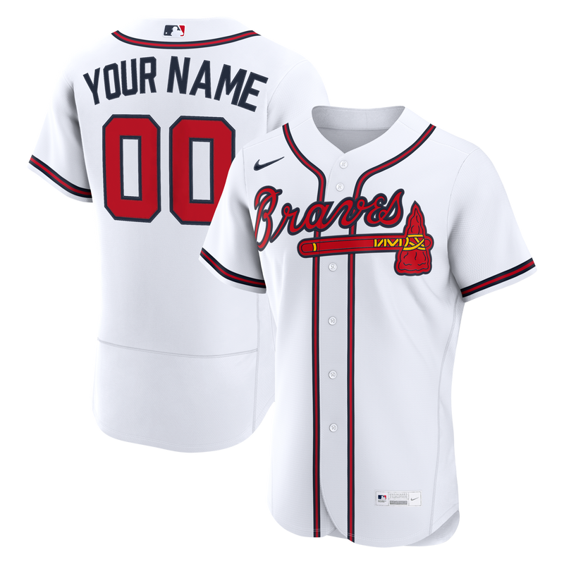 Atlanta Braves Baseball Jersey, White Authentic Home Sportswear Jersey Shirt, Lightweight Breathable Athletic Jersey, Casual Gift for Men