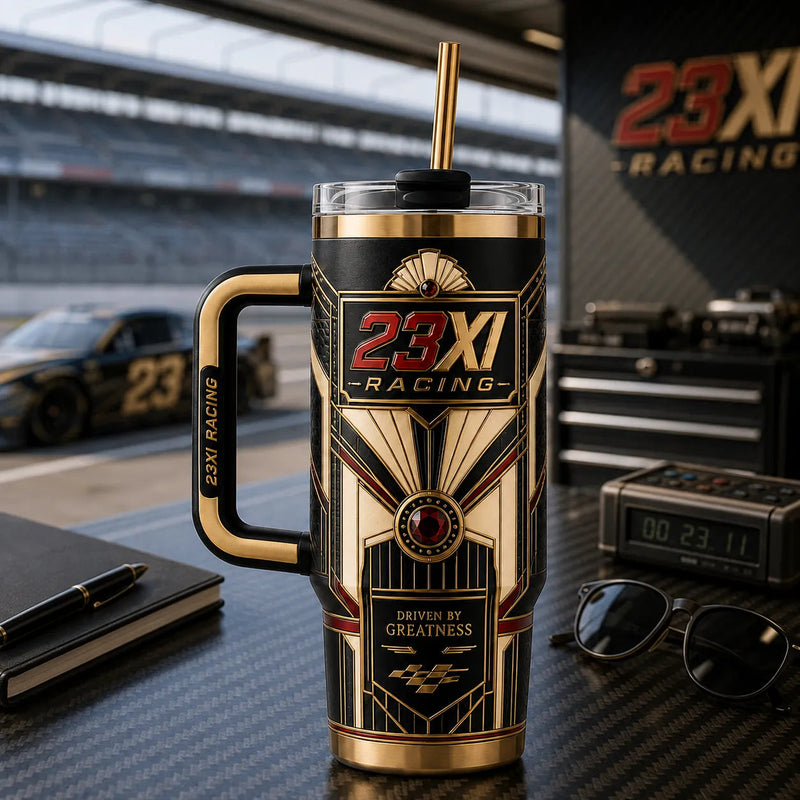 23XI Deco - Gilded Crest and Black Column Tumbler