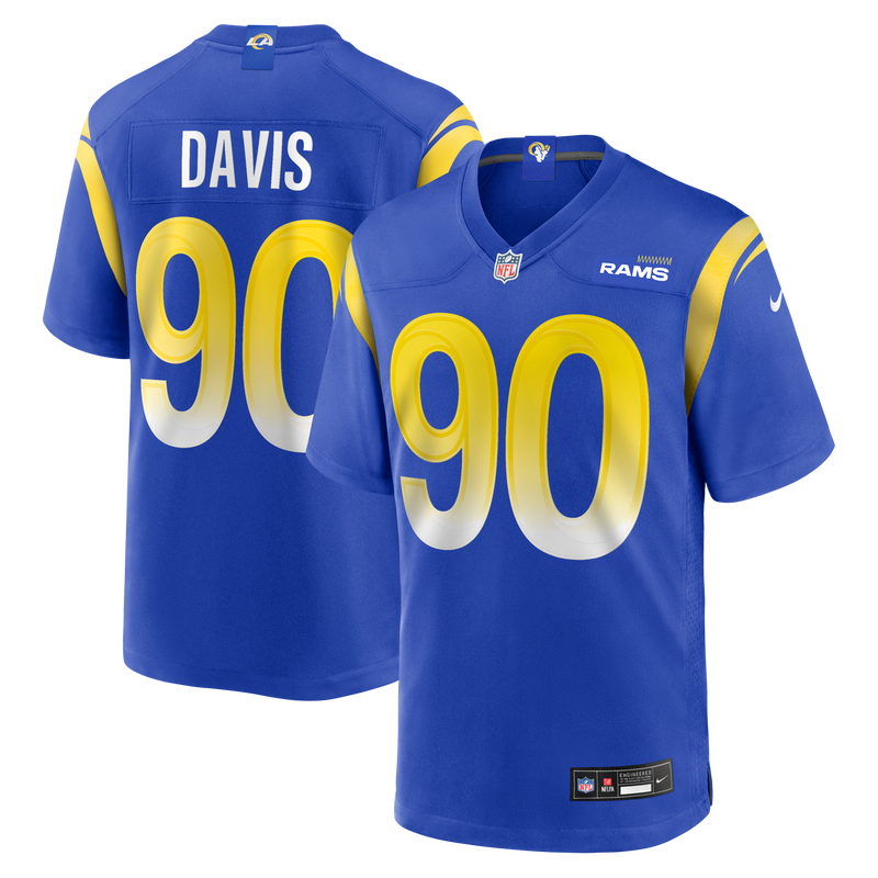 Tyler Davis Los Angeles Rams Football Jersey, Royal Game Sportswear Jersey Shirt, Lightweight Breathable Athletic Jersey, Casual Gift for Men
