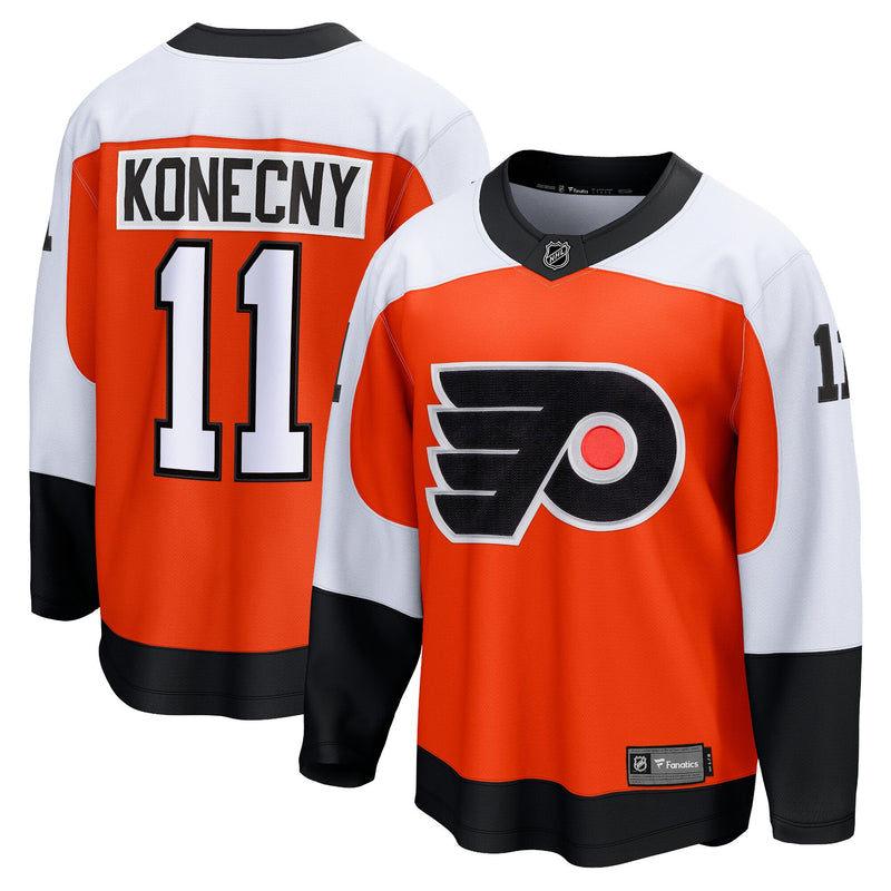 Travis Konecny Philadelphia Flyers Hockey Jersey, Orange Sportswear Jersey Shirt, Long Sleeve Hockey Sweater Jersey, Casual Gift for Men