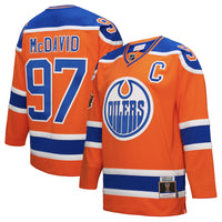 Connor McDavid Edmonton Oilers Hockey Jersey, Orange Sportswear Jersey Shirt, Long Sleeve Hockey Sweater Jersey, Casual Gift for Men