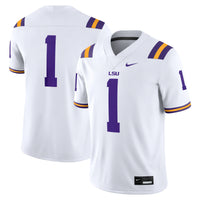 LSU Tigers Football Jersey, White Game Sportswear Jersey Shirt, Lightweight Breathable Athletic Jersey, Casual Gift for Men