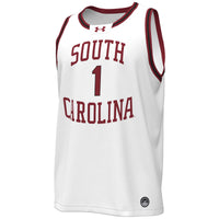 South Carolina Gamecocks Basketball Jersey, White Replica Sportswear Jersey Shirt, Sleeveless Athletic Tank Jersey, Casual Gift for Men