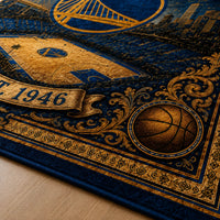GSW Heritage Floor - Bridge Emblem in Gold and Navy