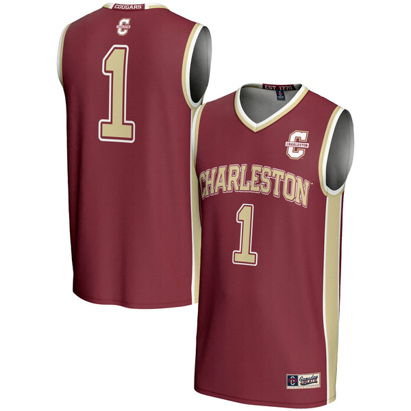 Charleston Cougars #1 Basketball Jersey - Maroon
