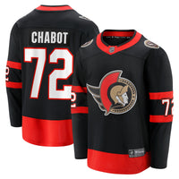 Thomas Chabot Ottawa Senators Hockey Jersey, Black Breakaway Sportswear Jersey Shirt, Long Sleeve Hockey Sweater Jersey, Casual Gift for Men