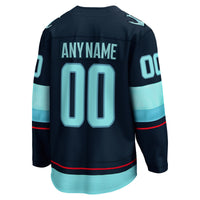 Seattle Kraken Hockey Jersey, Deep Sea Blue Breakaway Home Sportswear Jersey Shirt, Long Sleeve Hockey Sweater Jersey, Casual Gift for Men