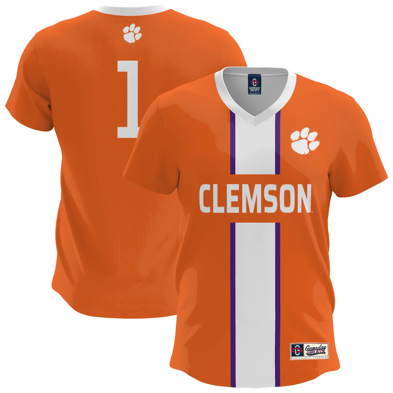 Clemson Tigers Soccer Jersey, Orange Sportswear Jersey Shirt, Lightweight Breathable Athletic Jersey, Casual Gift for Men, Style 200422644