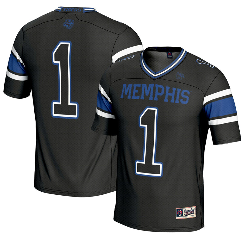 Memphis Tigers Endzone Football Jersey, Black Sportswear Jersey Shirt, Lightweight Breathable Athletic Jersey, Casual Gift for Men