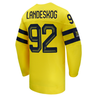 Gabriel Landeskog Sweden Hockey Jersey, Yellow Replica Away Sportswear Jersey Shirt, Long Sleeve Hockey Sweater Jersey, Casual Gift for Men