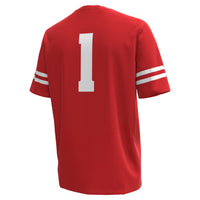 Wisconsin Badgers Football Jersey, Red Sportswear Jersey Shirt, Lightweight Breathable Athletic Jersey, Casual Gift for Men, Style 201149677