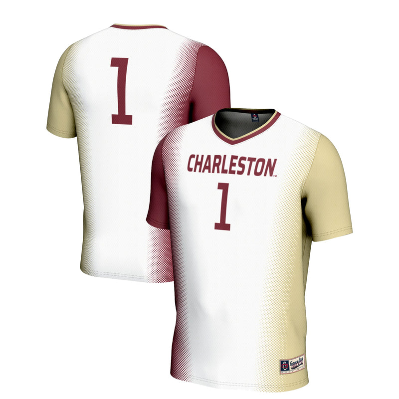 Charleston Cougars Soccer Jersey, White Lightweight Sportswear Jersey Shirt, Lightweight Breathable Athletic Jersey, Casual Gift for Men