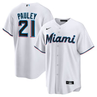 Graham Pauley Miami Marlins Baseball Jersey, White Replica Sportswear Jersey Shirt, Lightweight Breathable Athletic Jersey, Casual Gift for Men