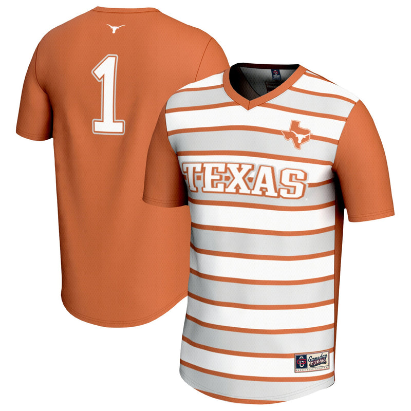 Texas Longhorns Lightweight Soccer Jersey, Orange Fashion Sportswear Jersey Shirt, Lightweight Breathable Athletic Jersey, Casual Gift for Men
