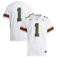Miami Hurricanes Football Jersey, White Sportswear Jersey Shirt, Lightweight Breathable Athletic Jersey, Casual Gift for Men, Style 202538847