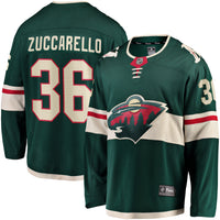 Mats Zuccarello Minnesota Wild Hockey Jersey, Green Breakaway Sportswear Jersey Shirt, Long Sleeve Hockey Sweater Jersey, Casual Gift for Men