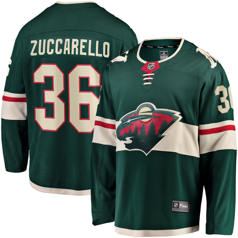 Mats Zuccarello Minnesota Wild Hockey Jersey, Green Breakaway Sportswear Jersey Shirt, Long Sleeve Hockey Sweater Jersey, Casual Gift for Men