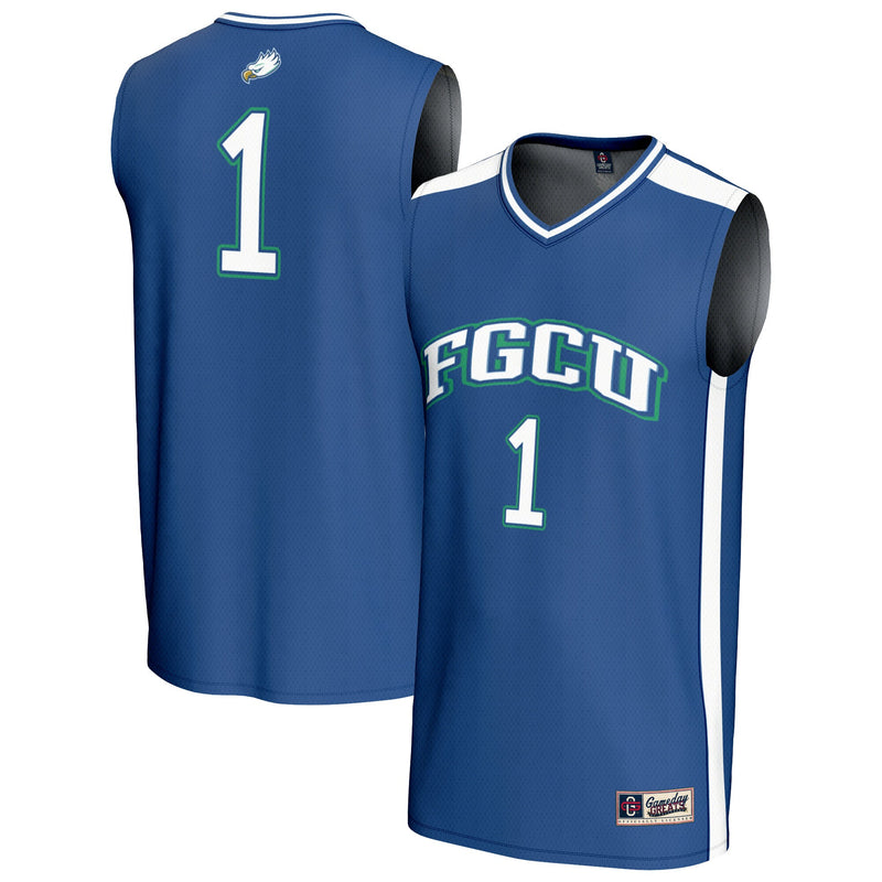 Florida Gulf Coast Eagles Basketball Jersey, Blue Sportswear Jersey Shirt, Sleeveless Athletic Tank Jersey, Casual Gift for Men, Style 202462073