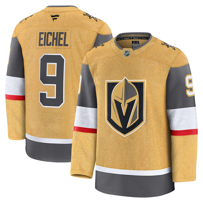 Jack Eichel Vegas Golden Knights Hockey Jersey, Gold Premium Sportswear Jersey Shirt, Long Sleeve Hockey Sweater Jersey, Casual Gift for Men