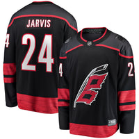 Seth Jarvis Carolina Hurricanes Hockey Jersey, Black Breakaway Sportswear Jersey Shirt, Long Sleeve Hockey Sweater Jersey, Casual Gift for Men