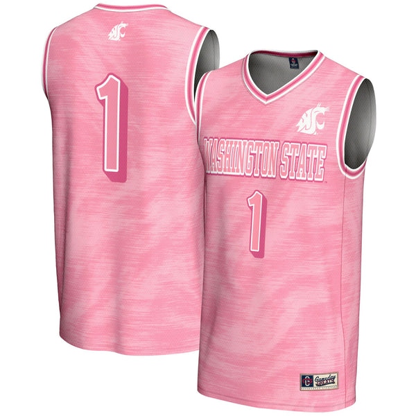 #1 Washington State Cougars Lightweight Basketball Fashion Jersey - Pink