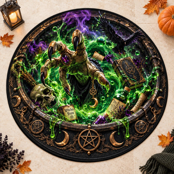 Witches Brew - Cauldron Ascent Round Statement Rug - main