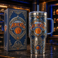 NYK Filigree - Ornate Blue and Orange Tumbler Statement