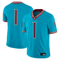 Turquoise Florida State Seminoles Football Jersey, Game Sportswear Jersey Shirt, Lightweight Breathable Athletic Jersey, Casual Gift for Men