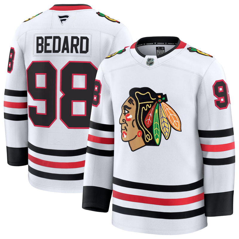 Connor Bedard Chicago Blackhawks Hockey Jersey, White Premium Sportswear Jersey Shirt, Long Sleeve Hockey Sweater Jersey, Casual Gift for Men