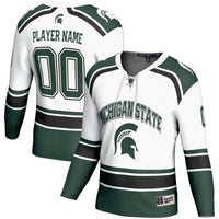 Michigan State Spartans Hockey Jersey, White Sportswear Jersey Shirt, Long Sleeve Hockey Sweater Jersey, Casual Gift for Men, Style 200899619