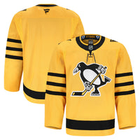 Pittsburgh Penguins Hockey Jersey, Gold Sportswear Jersey Shirt, Long Sleeve Hockey Sweater Jersey, Casual Gift for Men, Style 203134954