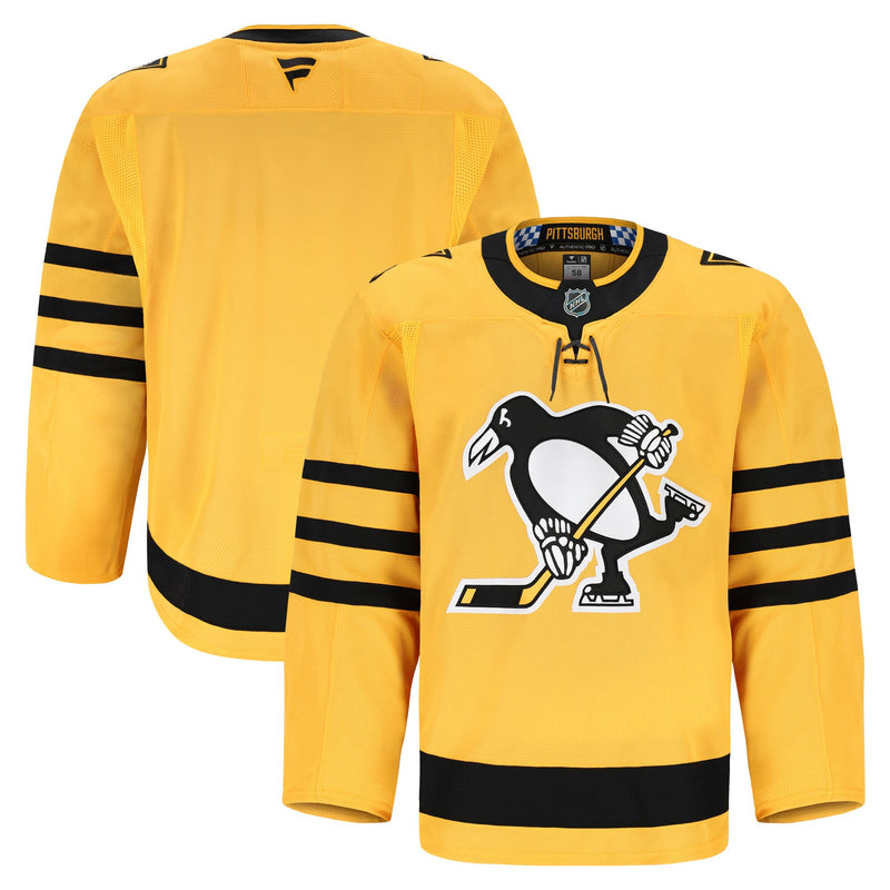 Pittsburgh Penguins Hockey Jersey, Gold Sportswear Jersey Shirt, Long Sleeve Hockey Sweater Jersey, Casual Gift for Men, Style 203134954