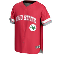 Ohio State Buckeyes Spirit Baseball Jersey, Scarlet Sportswear Jersey Shirt, Lightweight Breathable Athletic Jersey, Casual Gift for Men
